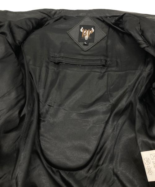 bp（ビーピー）BP (ビーピー) 水牛革ライダースジャケット ブラック サイズ:Lの古着・服飾アイテム