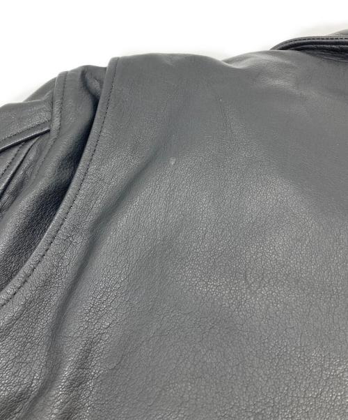 bp（ビーピー）BP (ビーピー) 水牛革ライダースジャケット ブラック サイズ:Lの古着・服飾アイテム