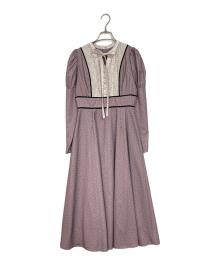 HER LIP TO（ハーリップトゥ）の古着「Orangerie Dot Long Dress ドットワンピース　」｜パープル