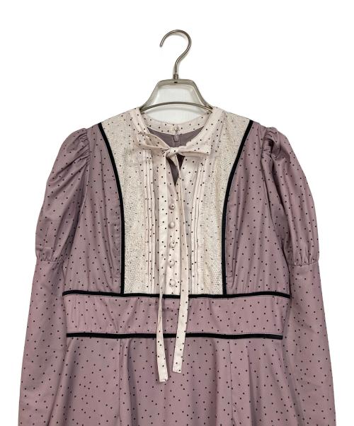 HER LIP TO（ハーリップトゥ）HER LIP TO (ハーリップトゥ) Orangerie Dot Long Dress ドットワンピース　 パープル サイズ:Sの古着・服飾アイテム