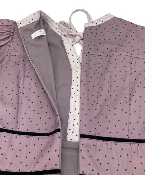 HER LIP TO（ハーリップトゥ）HER LIP TO (ハーリップトゥ) Orangerie Dot Long Dress ドットワンピース　 パープル サイズ:Sの古着・服飾アイテム