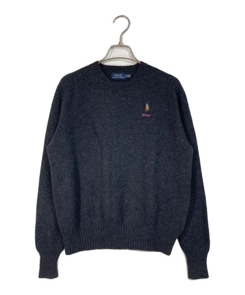 POLO RALPH LAUREN（ポロ・ラルフローレン）POLO RALPH LAUREN (ポロ・ラルフローレン) ミニポニー刺繍ニット グレー サイズ:XSの古着・服飾アイテム