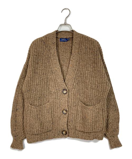 POLO RALPH LAUREN（ポロ・ラルフローレン）POLO RALPH LAUREN (ポロ・ラルフローレン) ネップ加工ニットカーディガン ブラウン サイズ:XSの古着・服飾アイテム