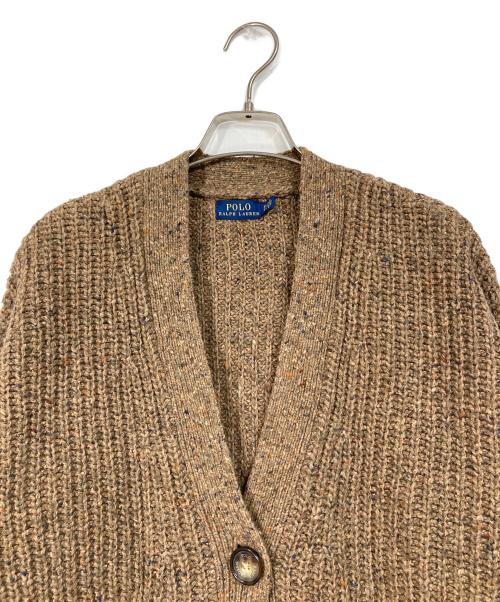 POLO RALPH LAUREN（ポロ・ラルフローレン）POLO RALPH LAUREN (ポロ・ラルフローレン) ネップ加工ニットカーディガン ブラウン サイズ:XSの古着・服飾アイテム