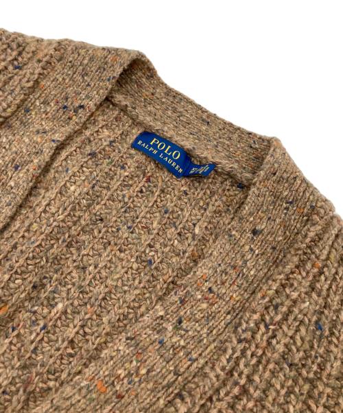 POLO RALPH LAUREN（ポロ・ラルフローレン）POLO RALPH LAUREN (ポロ・ラルフローレン) ネップ加工ニットカーディガン ブラウン サイズ:XSの古着・服飾アイテム
