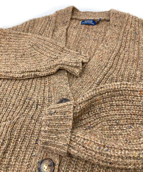 POLO RALPH LAUREN（ポロ・ラルフローレン）POLO RALPH LAUREN (ポロ・ラルフローレン) ネップ加工ニットカーディガン ブラウン サイズ:XSの古着・服飾アイテム