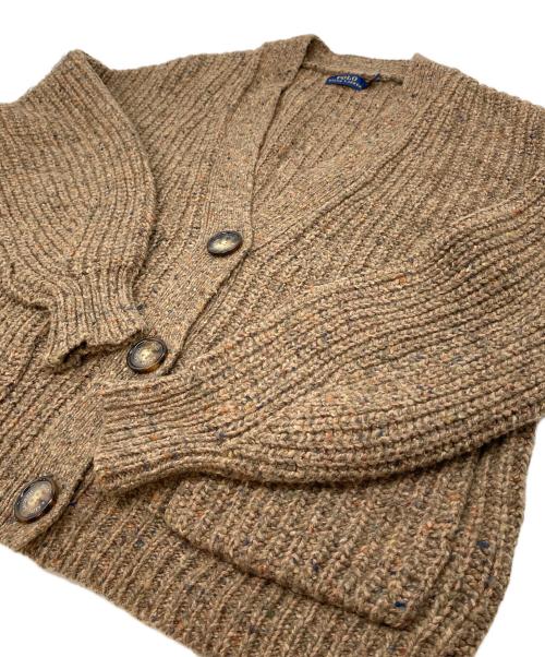 POLO RALPH LAUREN（ポロ・ラルフローレン）POLO RALPH LAUREN (ポロ・ラルフローレン) ネップ加工ニットカーディガン ブラウン サイズ:XSの古着・服飾アイテム