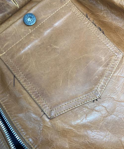 JACKROSE（ジャックローズ）JACKROSE (ジャックローズ) ホースハイド シングル レザージャケット ブラウン サイズ:5の古着・服飾アイテム