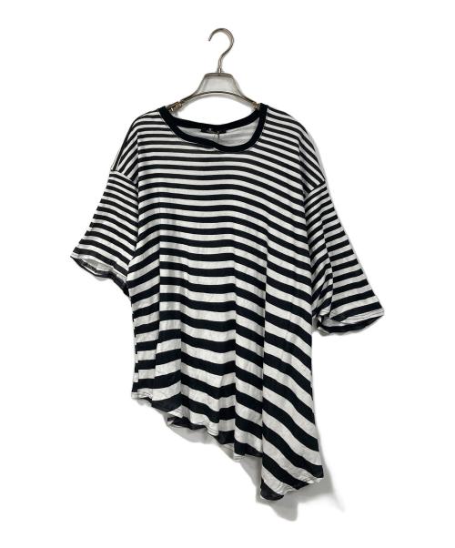 UNDERCOVER（アンダーカバー）UNDERCOVER (アンダーカバー) アシンメトリーボーダーカットソー　26SS ホワイト×ブラック サイズ:3の古着・服飾アイテム