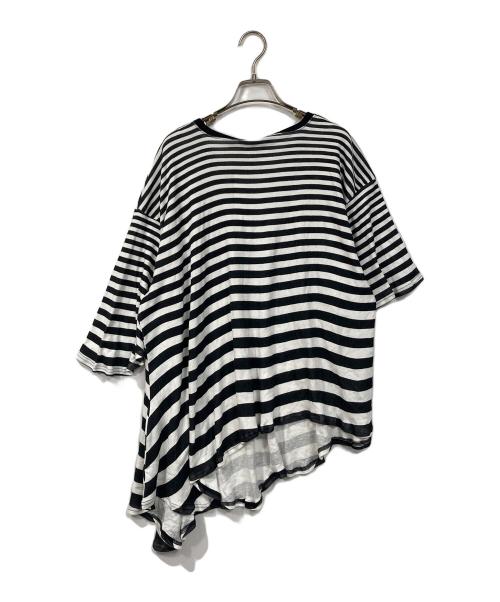 UNDERCOVER（アンダーカバー）UNDERCOVER (アンダーカバー) アシンメトリーボーダーカットソー　26SS ホワイト×ブラック サイズ:3の古着・服飾アイテム
