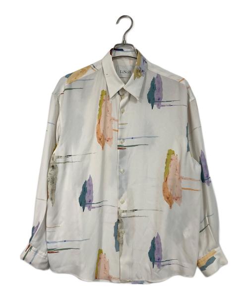 LiNoH（リノー）LiNoH (リノー) ペイント ロング スリーブ シャツ ホワイト サイズ:2の古着・服飾アイテム