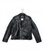 sacai×Schott×MADSAKIサカイ×ショット×マドサキ）の古着「バックプリント ダブルライダースジャケット」｜ブラック