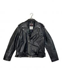 sacai×Schott×MADSAKI（サカイ×ショット×マドサキ）の古着「バックプリント ダブルライダースジャケット」｜ブラック