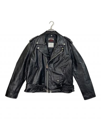 M*n様 美品　サカイ　sacai ストライプ柄　紺　白￼ライダースジャケット 中古・古着通販】sacai (サカイ) Schott (ショット) MADSAKI (マドサキ