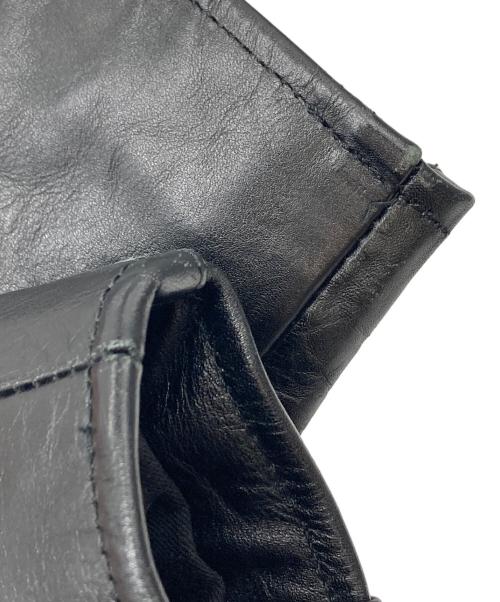sacai（サカイ）sacai (サカイ) Schott (ショット) MADSAKI (マドサキ) バックプリント ダブルライダースジャケット ブラック サイズ:4の古着・服飾アイテム