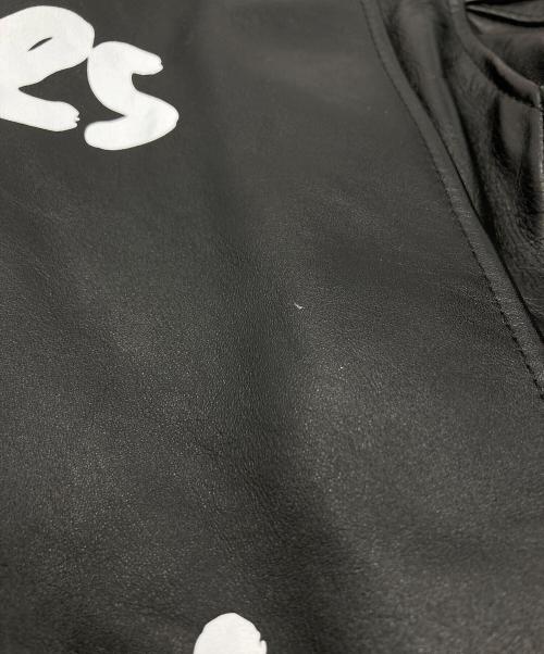 sacai（サカイ）sacai (サカイ) Schott (ショット) MADSAKI (マドサキ) バックプリント ダブルライダースジャケット ブラック サイズ:4の古着・服飾アイテム