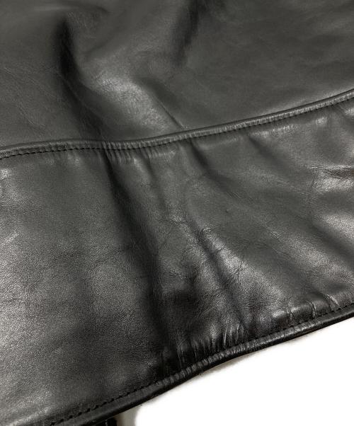 sacai（サカイ）sacai (サカイ) Schott (ショット) MADSAKI (マドサキ) バックプリント ダブルライダースジャケット ブラック サイズ:4の古着・服飾アイテム