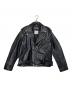 sacai（サカイ）の古着「バックプリント ダブルライダースジャケット」｜ブラック