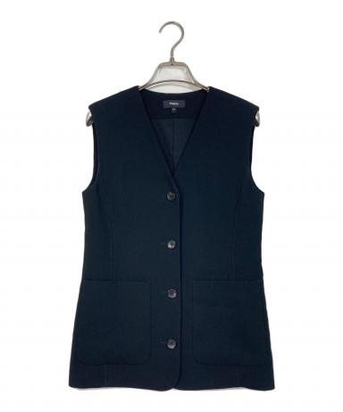 中古・古着通販】theory (セオリー) SATIN CREPE ZIGZAG VEST ブラック