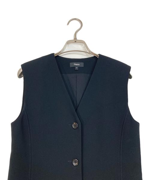 theory（セオリー）theory (セオリー) SATIN CREPE ZIGZAG VEST ブラック サイズ:00の古着・服飾アイテム
