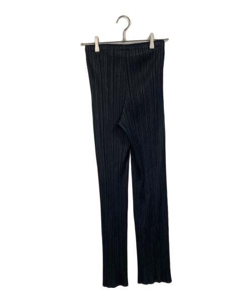 PLEATS PLEASE（プリーツプリーズ）PLEATS PLEASE (プリーツプリーズ) プリーツパンツ　ポリエステルパンツ　日本製 ブラック サイズ:4の古着・服飾アイテム