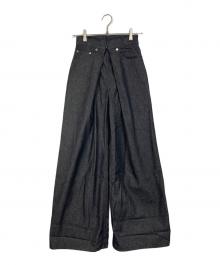 JOHN LAWRENCE SULLIVAN（ジョン ローレンス サリバン）の古着「RIGID DENIM WIDE PANTS ワイドデニムパンツ」｜グレー