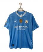 PUMAプーマ）の古着「マンチェスターシティ 23/24 ユニフォーム ホーム 半袖 レプリカ　スポーツ　アウトドア　DE BRUYNE」｜スカイブルー