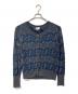Vivienne Westwood RED LABEL（ヴィヴィアンウエストウッドレッドレーベル）の古着「オーブボタン 総柄カーディガン　日本製」｜グレー×ネイビー