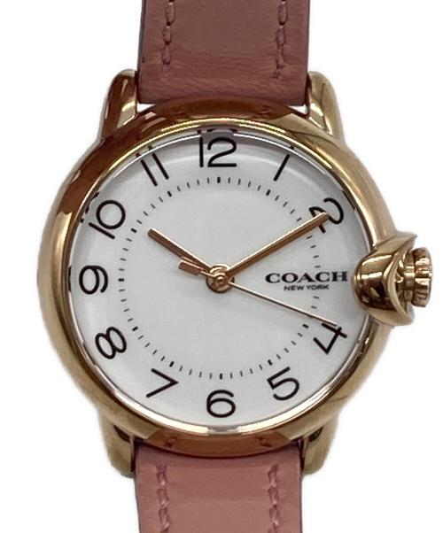COACH（コーチ）COACH (コーチ) ARDEN アーデン 28MM クォーツ　アナログ時計 ホワイト×ピンク サイズ:実寸参照の古着・服飾アイテム