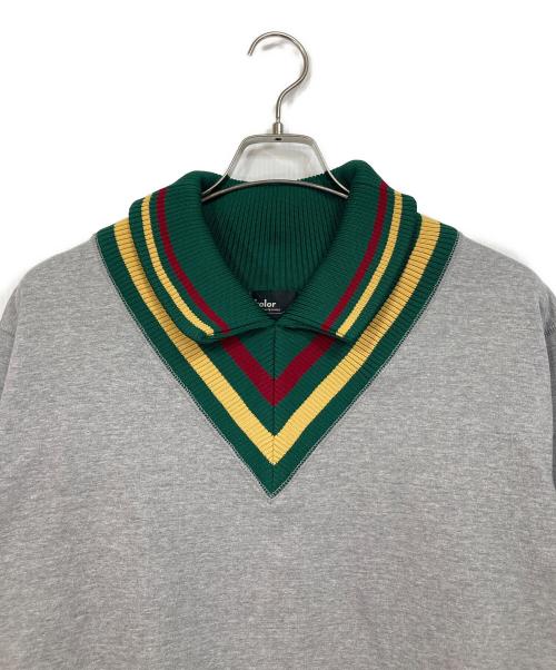 KOLOR（カラー）KOLOR (カラー) Vネックリブカラースウェット グレー サイズ:3の古着・服飾アイテム