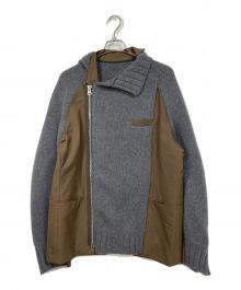 sacai（サカイ）の古着「sacai Suiting Wool Knit Jacket」｜グレー