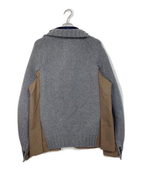 sacai（サカイ）sacai (サカイ) sacai Suiting Wool Knit Jacket グレー サイズ:4の古着・服飾アイテム