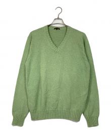 LORO PIANA（ロロピアーナ）の古着「コットンVネックニット」｜黄緑