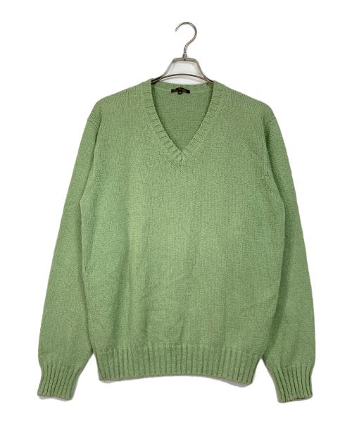 LORO PIANA（ロロピアーナ）LORO PIANA (ロロピアーナ) コットンVネックニット 黄緑 サイズ:46の古着・服飾アイテム