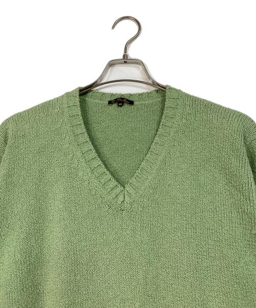 LORO PIANA（ロロピアーナ）LORO PIANA (ロロピアーナ) コットンVネックニット 黄緑 サイズ:46の古着・服飾アイテム