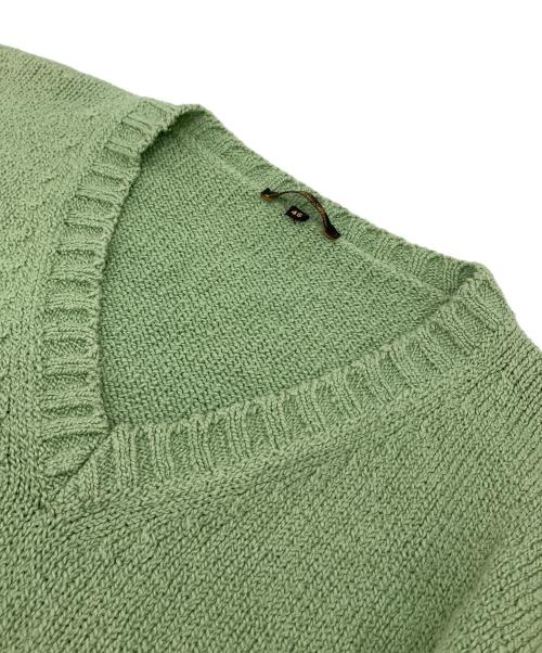 LORO PIANA（ロロピアーナ）LORO PIANA (ロロピアーナ) コットンVネックニット 黄緑 サイズ:46の古着・服飾アイテム