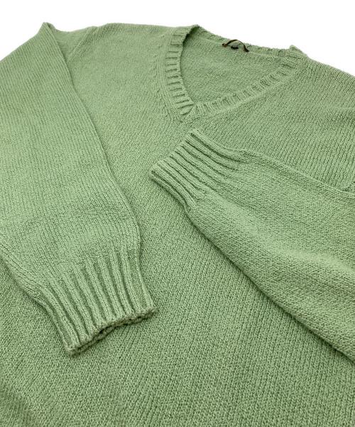 LORO PIANA（ロロピアーナ）LORO PIANA (ロロピアーナ) コットンVネックニット 黄緑 サイズ:46の古着・服飾アイテム