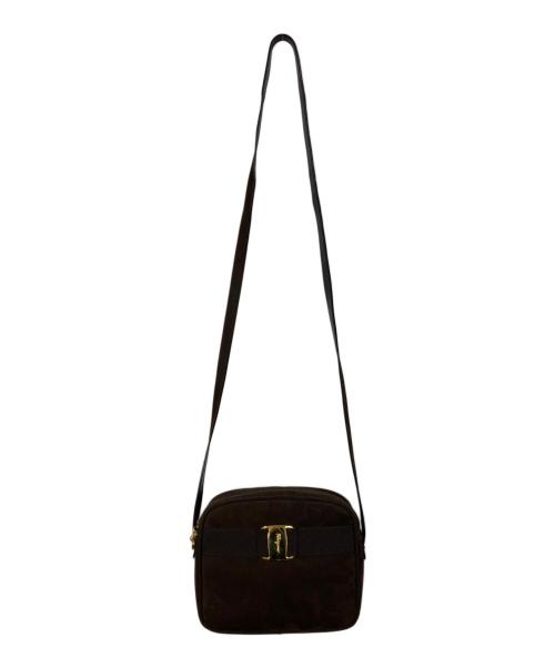 Salvatore Ferragamo（サルヴァトーレ フェラガモ）Salvatore Ferragamo (サルヴァトーレ フェラガモ) ヴァラ スウェードライクショルダーバッグ ブラウンの古着・服飾アイテム