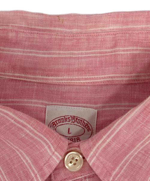 BROOKS BROTHERS（ブルックスブラザーズ）BROOKS BROTHERS (ブルックスブラザーズ) リネンボタンダウンシャツ ピンク サイズ:Lの古着・服飾アイテム