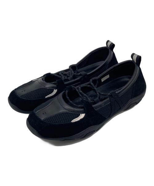 rockyfish watherwear（ロックフィッシュウェザーウェア）rockyfish watherwear (ロックフィッシュウェザーウェア) NICOLE WEAVING LACEUP SNEAKERS ブラック サイズ:5の古着・服飾アイテム
