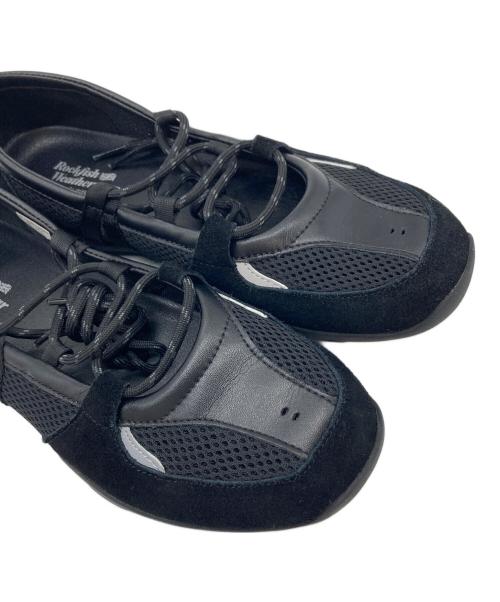 rockyfish watherwear（ロックフィッシュウェザーウェア）rockyfish watherwear (ロックフィッシュウェザーウェア) NICOLE WEAVING LACEUP SNEAKERS ブラック サイズ:5の古着・服飾アイテム