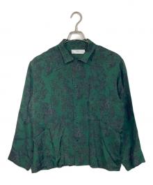 TOGA PULLA（トーガ プルラ）の古着「Inner print shirt  インナープリントシャツ　総柄　日本製」｜グリーン