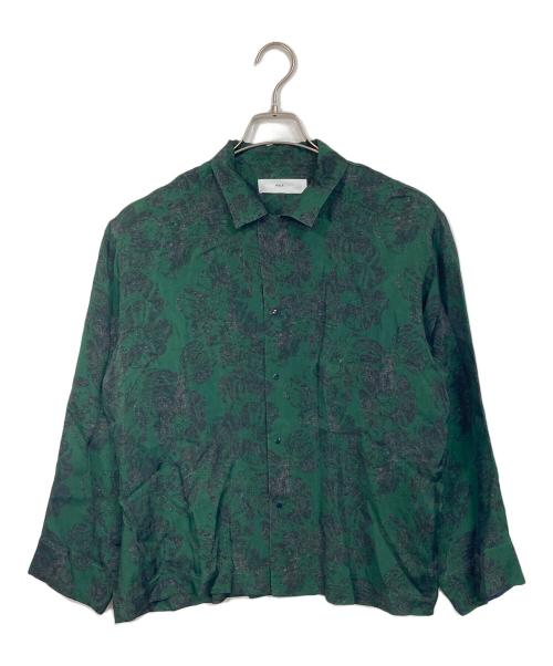 TOGA PULLA（トーガ プルラ）TOGA PULLA (トーガ プルラ) Inner print shirt  インナープリントシャツ　総柄　日本製 グリーン サイズ:36の古着・服飾アイテム
