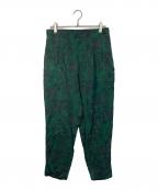 TOGA PULLAトーガ プルラ）の古着「Inner Print Pants  インナープリントパンツ  イージーパンツ　総柄　日本製」｜グリーン