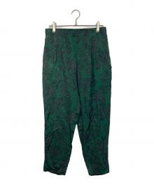 TOGA PULLA（トーガ プルラ）の古着「Inner Print Pants  インナープリントパンツ  イージーパンツ　総柄　日本製」｜グリーン
