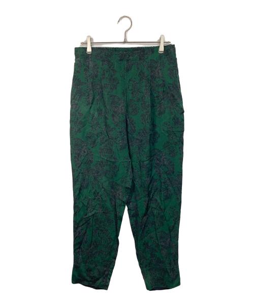 TOGA PULLA（トーガ プルラ）TOGA PULLA (トーガ プルラ) Inner Print Pants  インナープリントパンツ  イージーパンツ　総柄　日本製 グリーン サイズ:36の古着・服飾アイテム