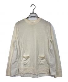MONCLER（モンクレール）の古着「GIROCOLLO TRICOT 異素材ドッキングニット　トルコ製」｜アイボリー