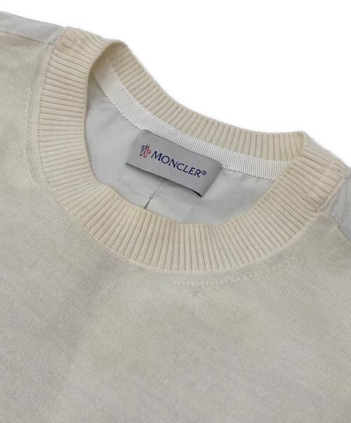 MONCLER（モンクレール）MONCLER (モンクレール) GIROCOLLO TRICOT 異素材ドッキングニット　トルコ製 アイボリー サイズ:Sの古着・服飾アイテム