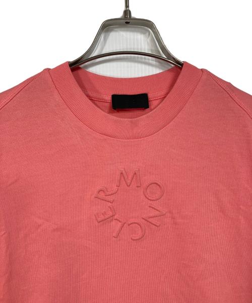 MONCLER（モンクレール）MONCLER (モンクレール) エンボス加工SS T-SHIRT 半袖カットソー　Tシャツ　Tee  トルコ製 ピンク サイズ:Sの古着・服飾アイテム