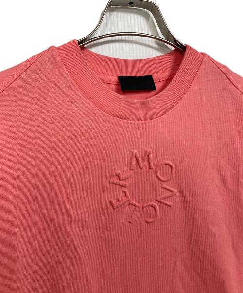 MONCLER（モンクレール）MONCLER (モンクレール) エンボス加工SS T-SHIRT 半袖カットソー　Tシャツ　Tee  トルコ製 ピンク サイズ:Sの古着・服飾アイテム